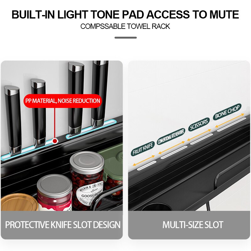 Kichen Organizer Zauberstab-montiert Gewürze Raum Regal Aluminium Multifunktions Kichen schlagen-freies Regal Lagerung Organizer Gestell für Gewürz