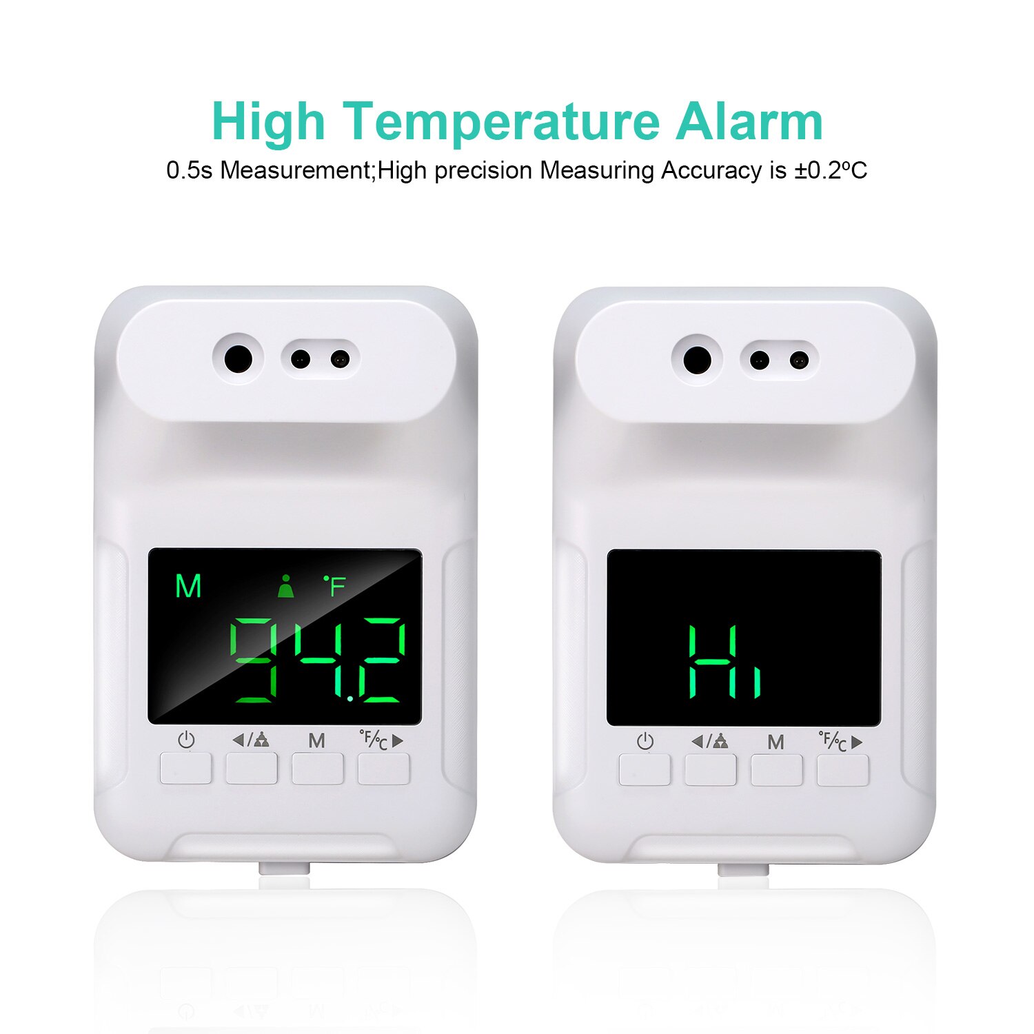Muur Gemonteerde Infrarood Thermometer Temperatuur Gun Non Contact Digitale Ir Thermometer Voor Fabrieken School, Kantoor