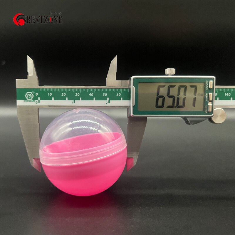 20Pcs 65MM Half Transparent Half Colored Surprise Ball Plastic Toy Capsule Split Body Round Container Candy For Machine Vending
