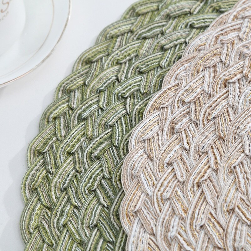 Dining Table Insulation Pad Round Placemat Home Multi-function Table Pad Weaving Western Placemat