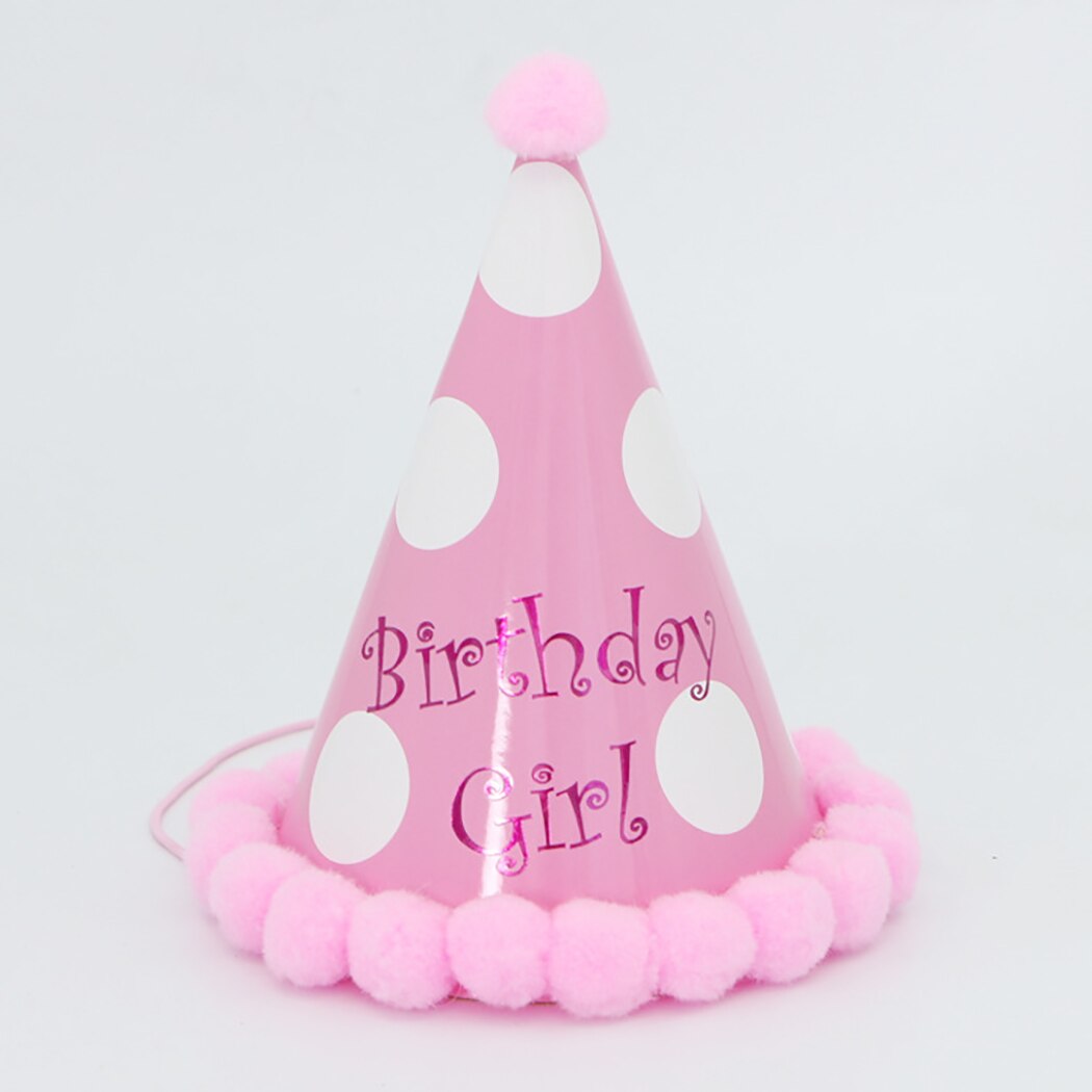 Chapeaux d'anniversaire à pois avec boules de poils pour chien et chat, accessoires de décoration de fête