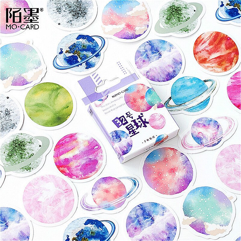 Kawaii planète mémo bloc-notes décoration autocollant coloré brillant bricolage Scrapbooking autocollant belle bloc-notes fournitures scolaires