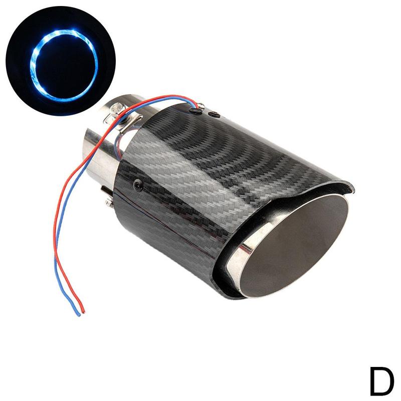 2022 Auto Accessoires Carbon Fiber Kleur Auto Uitlaat Tip 63-65Mm Licht Licht Met Rood/Blauw Rood/Blauw Pijp Led Uitlaat M4Z5: D