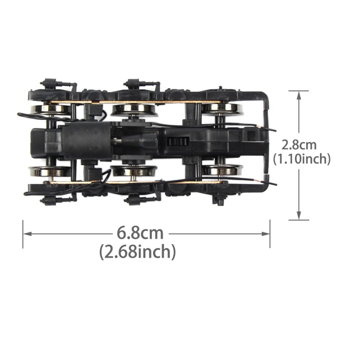 2,8x6,8 cm (1,1x2,68 pulgadas) Bogie de tren de aterrizaje de escala 1:87 HO para la mayoría de los modelos de tren de escala HO