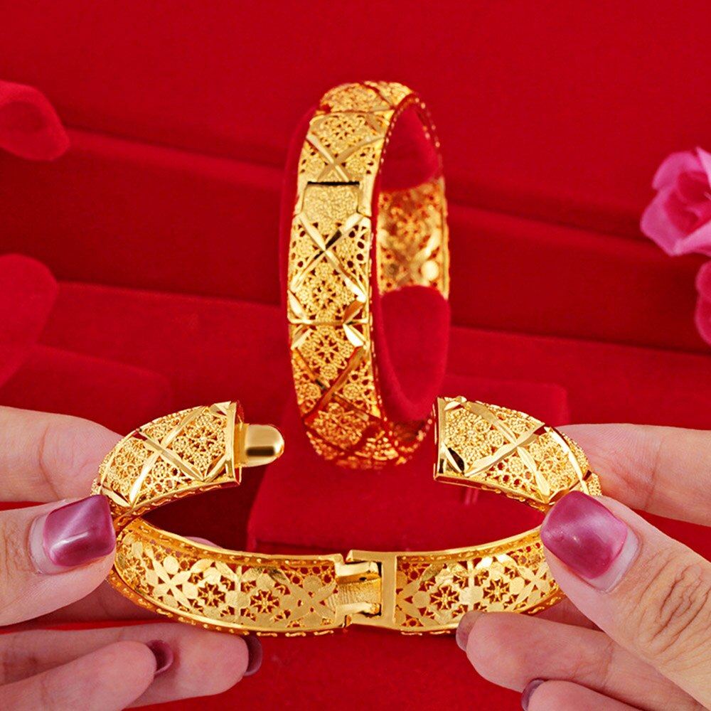 24k oro etiope gioielli braccialetto musulmano donne Dubai Ramadan braccialetto Africa arabo matrimonio gioielli turchi regalo all&#39;ingrosso