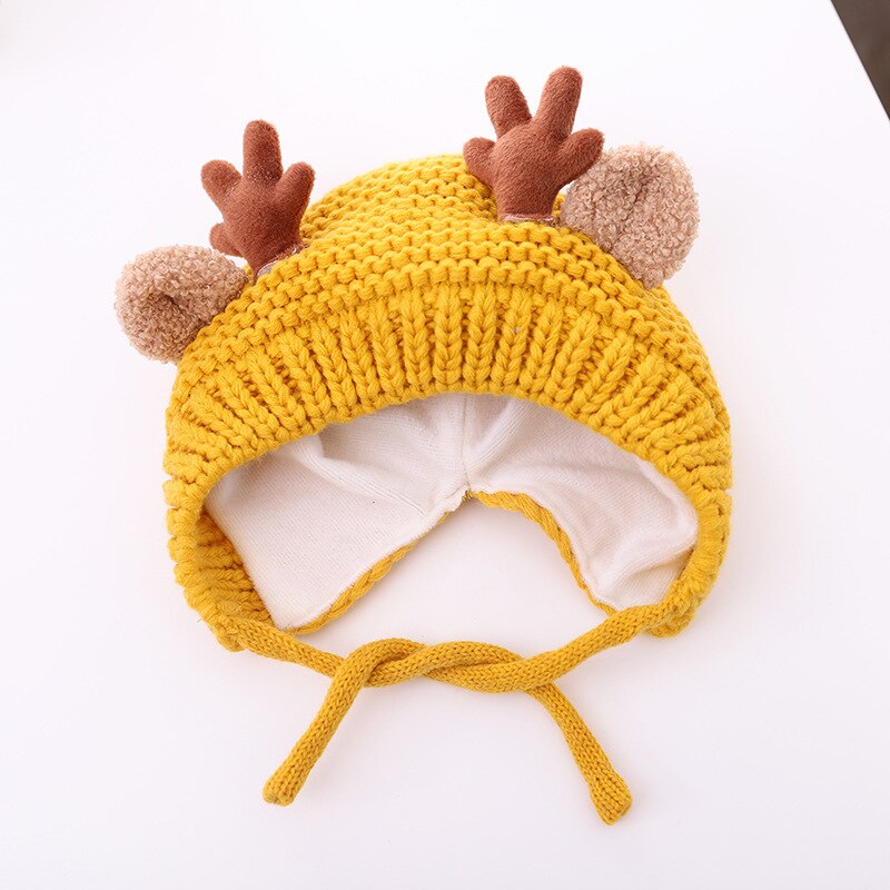 Gorro para bebé con orejas de alce, gorro cálido de punto para bebé, niño y niña, gorros de invierno, gorro para niño, gorro para niño