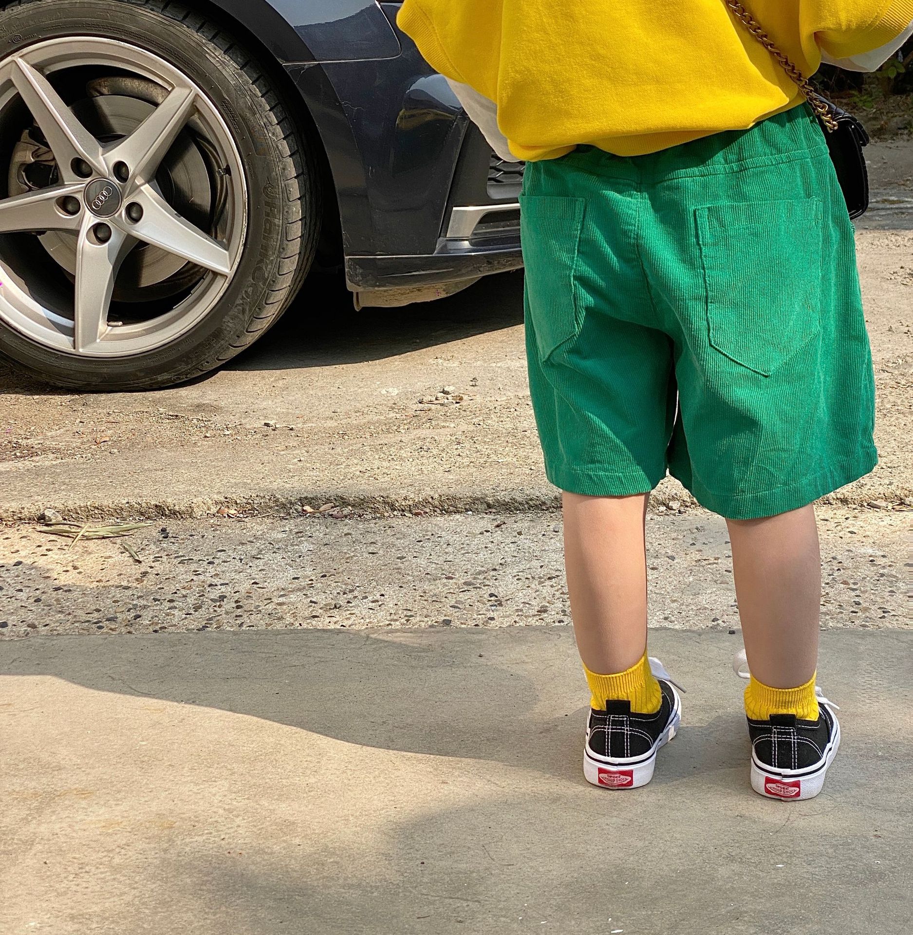 Kids Shorts Elastic Waist Knee Length Loose Simple Solid Comfortable Soft Modern Casual Light Summer Children Girls