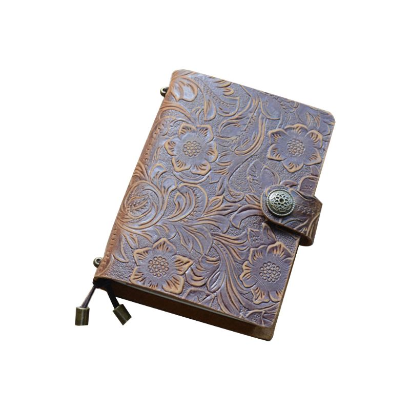 Vintage Leather Travel Journal Notebook Diary Embossed Press Notepad Sketchbook P9YA