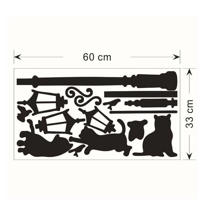 Pegatinas de farola de gatos para pared, decoración de vinilo extraíble, adhesivo de gato para pared debajo de la calle, extraíble