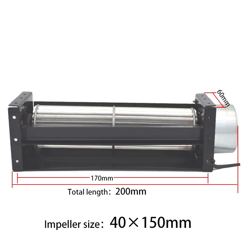 DC12/DC24V Iron Cross Flow Ventilator Voor Koeling Warmte En Ventilatie Cross Flow Ventilator Ijzer