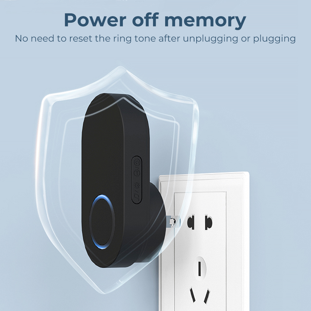Self Powered Doorbells No Need Battery 120dB 60 Chimes 250M Range EU US UK Plug Waterproof Door Bell For Office,Home