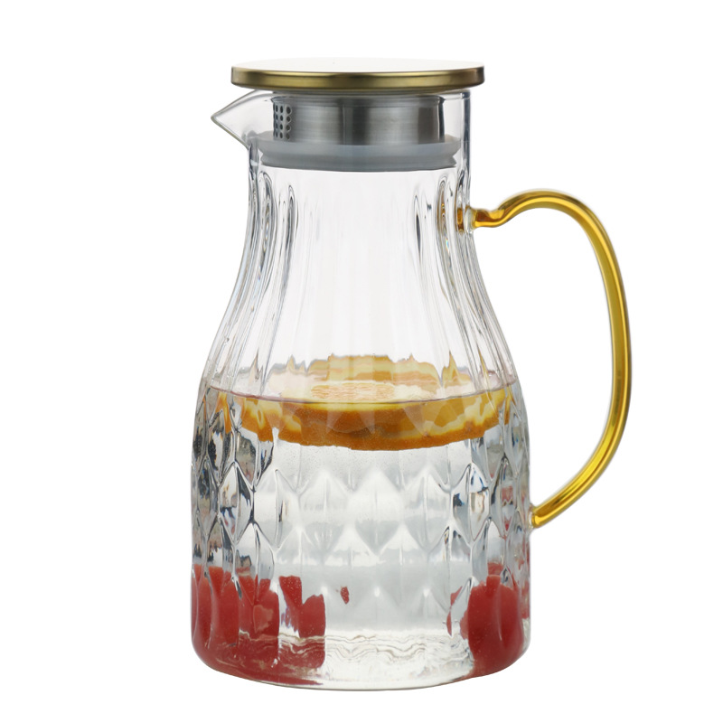 1.7L Heat resistant glass cold water pot cold water pots large capacity boiling cup thickened juice bottle drink dispenser