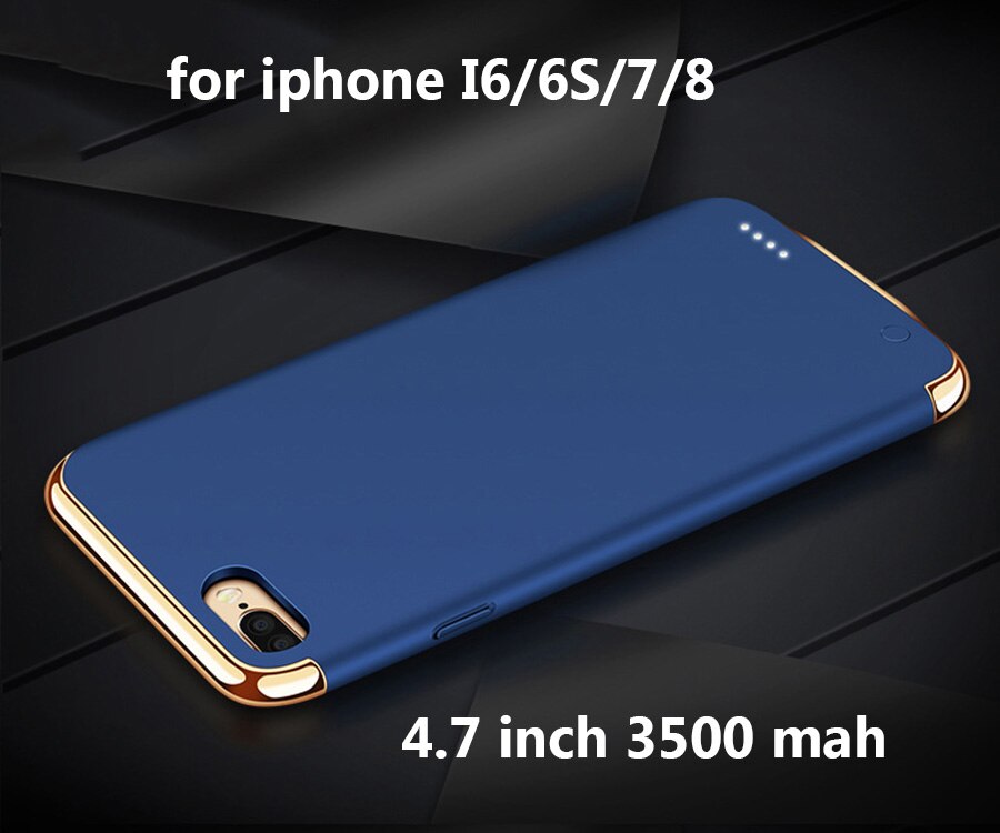Ładowarka etui do iPhone 6 6S 7 8 7P 8P 11Pro 12Pro Max uniwersalna przenośna ładowarka banku mocy 5500mAh do 6000mAh: blue 4.7 inch