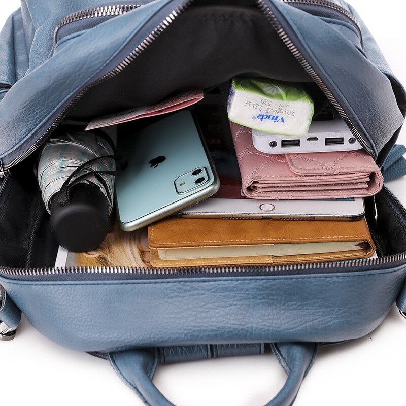 Vrouwen Rugzak Pu Leer Rugzak Voor Tienermeisjes Schooltas Grote Capaciteit Vrouwelijke Schoudertas Rugzak Mochila