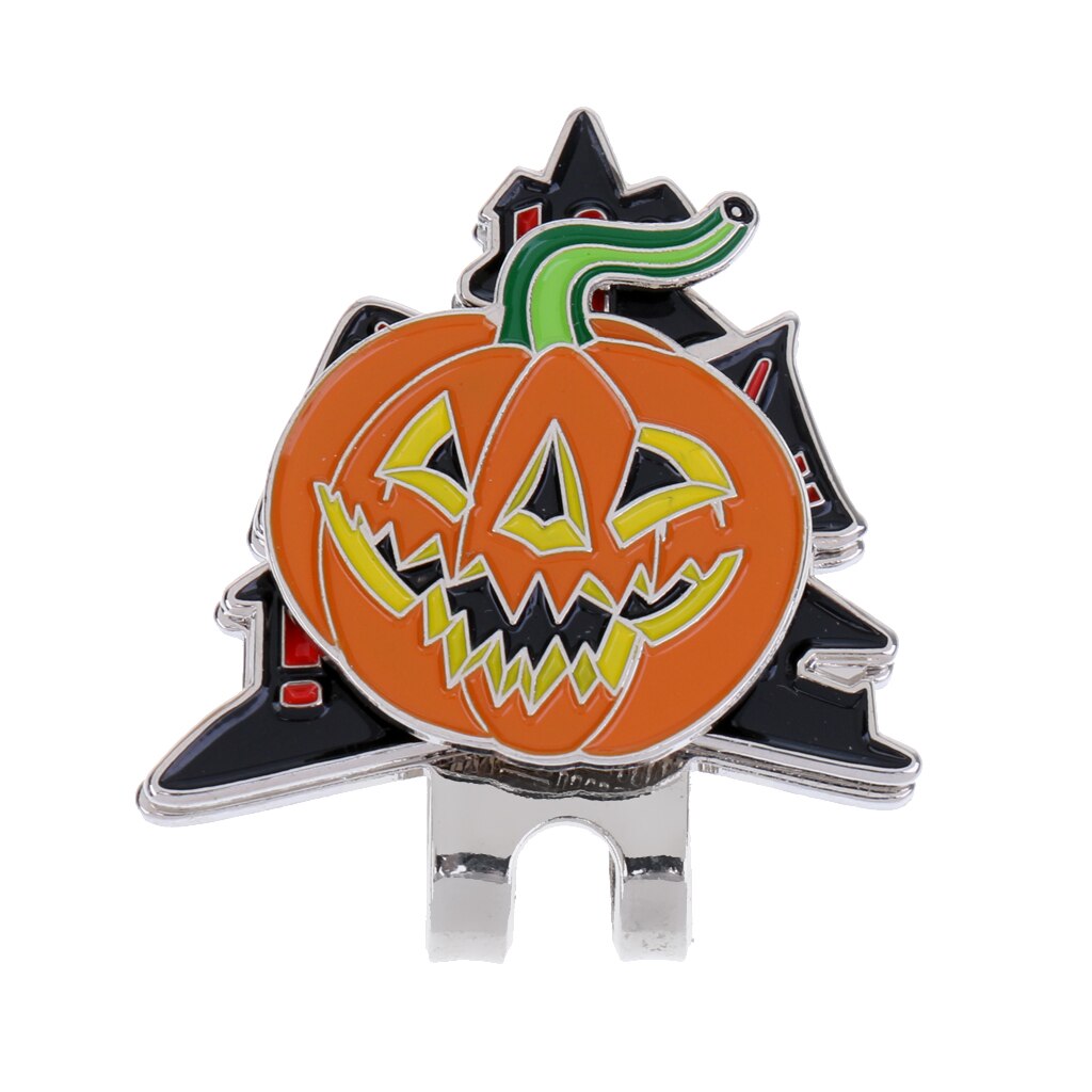 Robust sjovt halloween græskar magnetiseret hat cap clip-on golf markør golf tilbehør