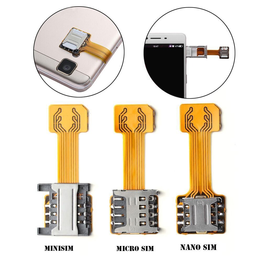 TF Hybrids Sim Slot Dual SIM Card Adapter Micro SD Extender for Android Phone