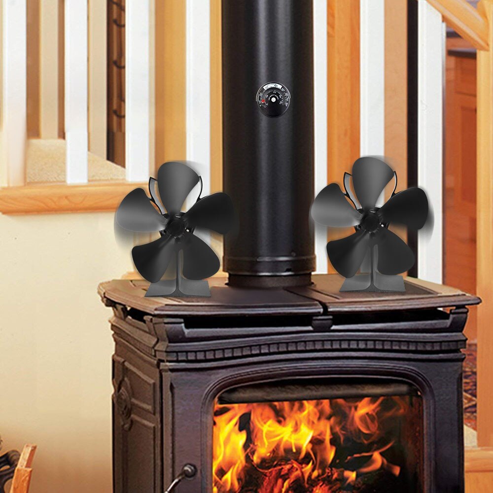 Stille hjemmebrændeblæser varmedrevet brændeovn top pejs varmedrevet komfurventilator brændeblæser 5 blade pejsventilator