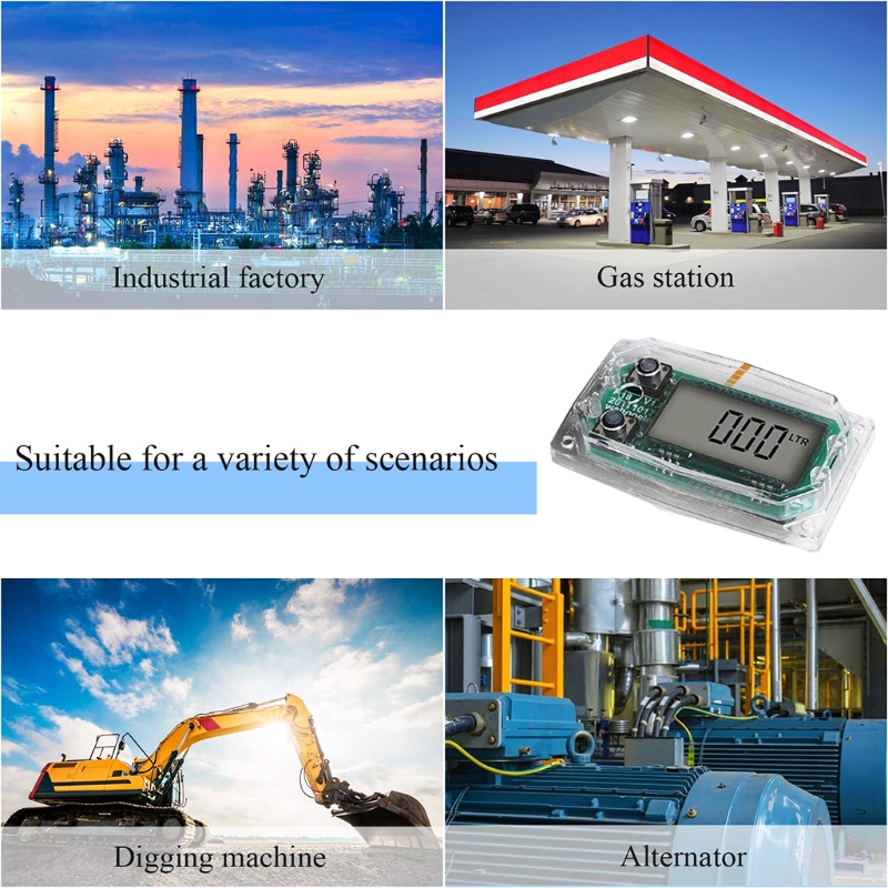Digital Turbine Flow Meter Digital LCD Display Oil Fuel Flowmeter Measure Die sel Kerosene Gasoline Meter Display chip
