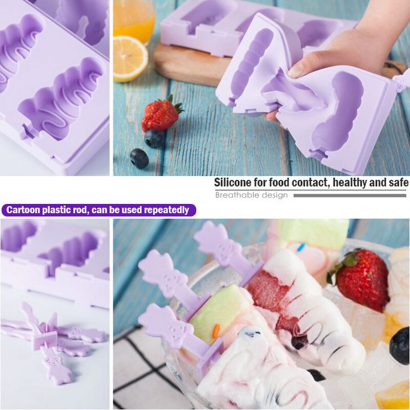 Molde de silicona para helado, moldes para Polos DIY, molde casero para postres, congelador de fruta, molde para hacer helados con palos