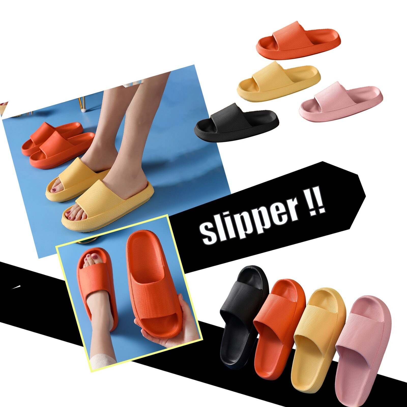 Bathroom Shower Slippers For Women And Men Summer Soft Sole Indoor Home House Pool Slippers