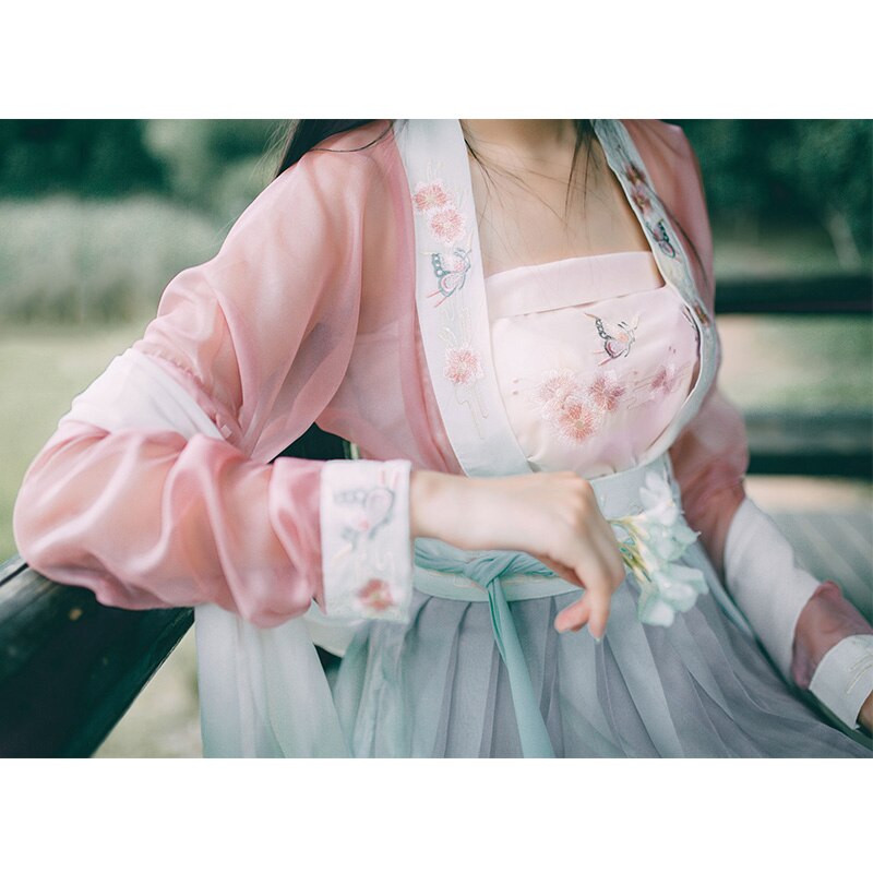 Vrouwen hanfu chinese nationale danskostuum volkskleding zangers podiumkleding oosterse optreden festivaloutfit 3 stuks pak  dc1827