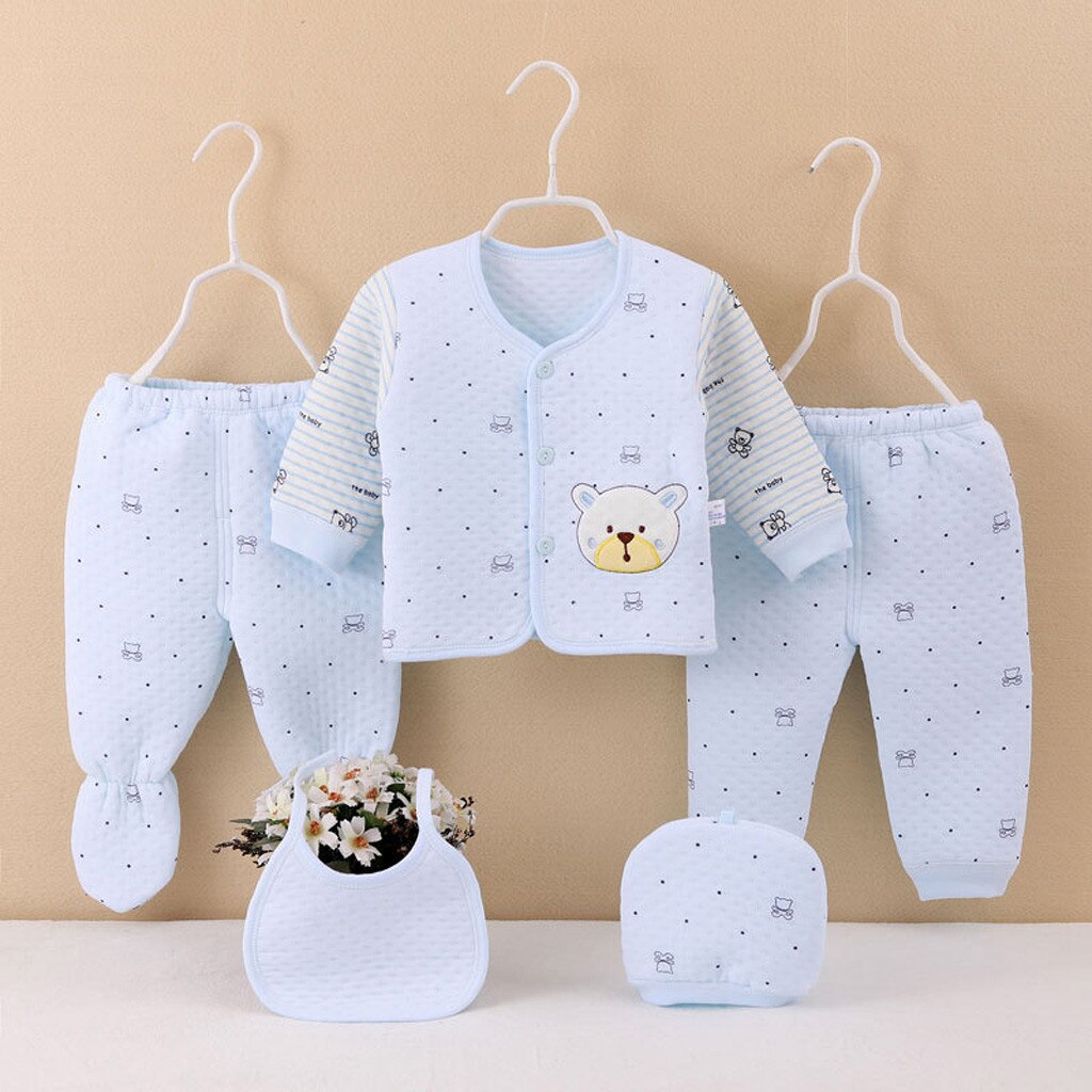 The Santiago - Baby Unisex 5pcs Cartoon Print Romper Set C main image 1