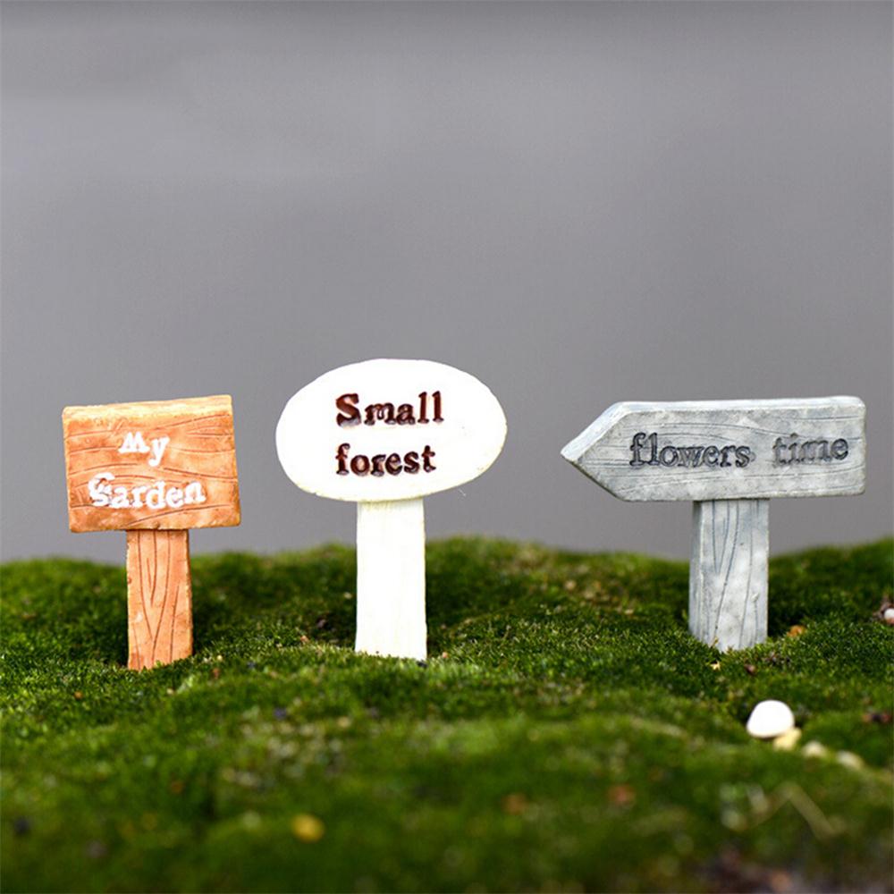 Miniaturen Fee Garten Gnome Moos Terrarium Dekor Schild Bonsai Figuren Micro Landschaft Harz Handwerk Zeichen Board: Default Title