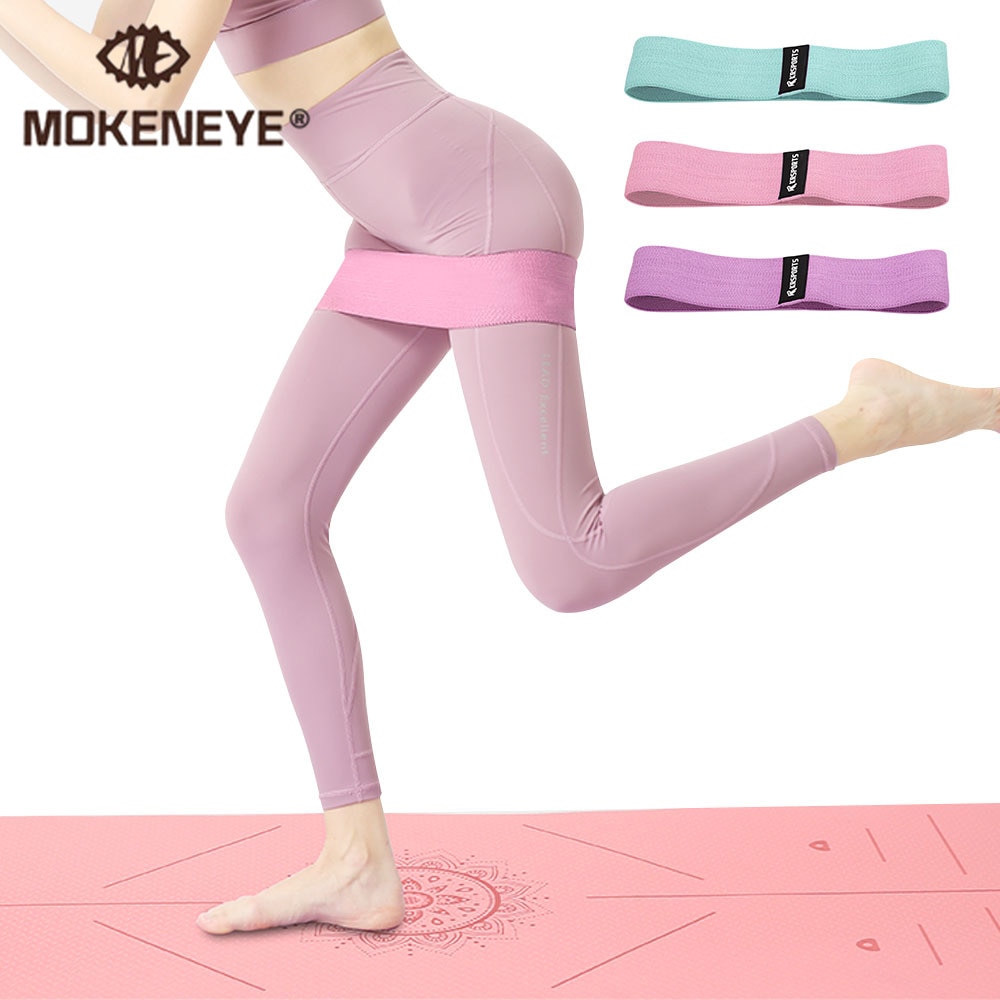 Squat Resistance Bands Polyester Cotton & Latex Silk Hip Training 60/90/120lbs 3Colors Fabric Stretch Bands