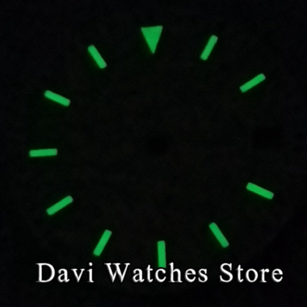 29Mm Steriele Wijzerplaat Groen/Geel/Zilver Blad Wijzerplaat Blauw Lichtgevende Fit NH35 NH36 Beweging Horloge gezicht