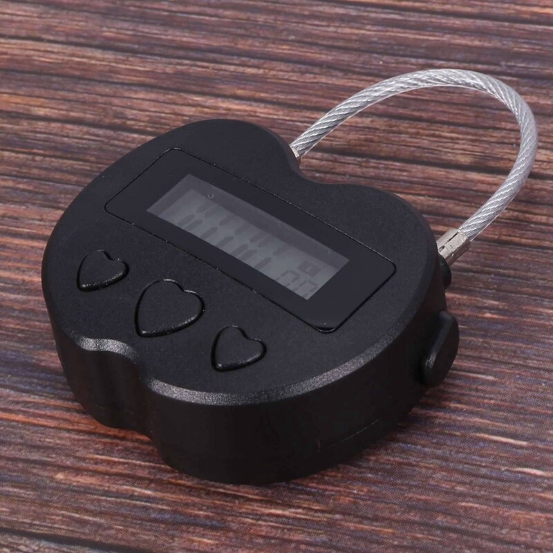 2X Smart Time Lock LCD Display Time Lock Multifunction Travel Electronic Timer,USB Rechargeable Temporary Timer Padlock
