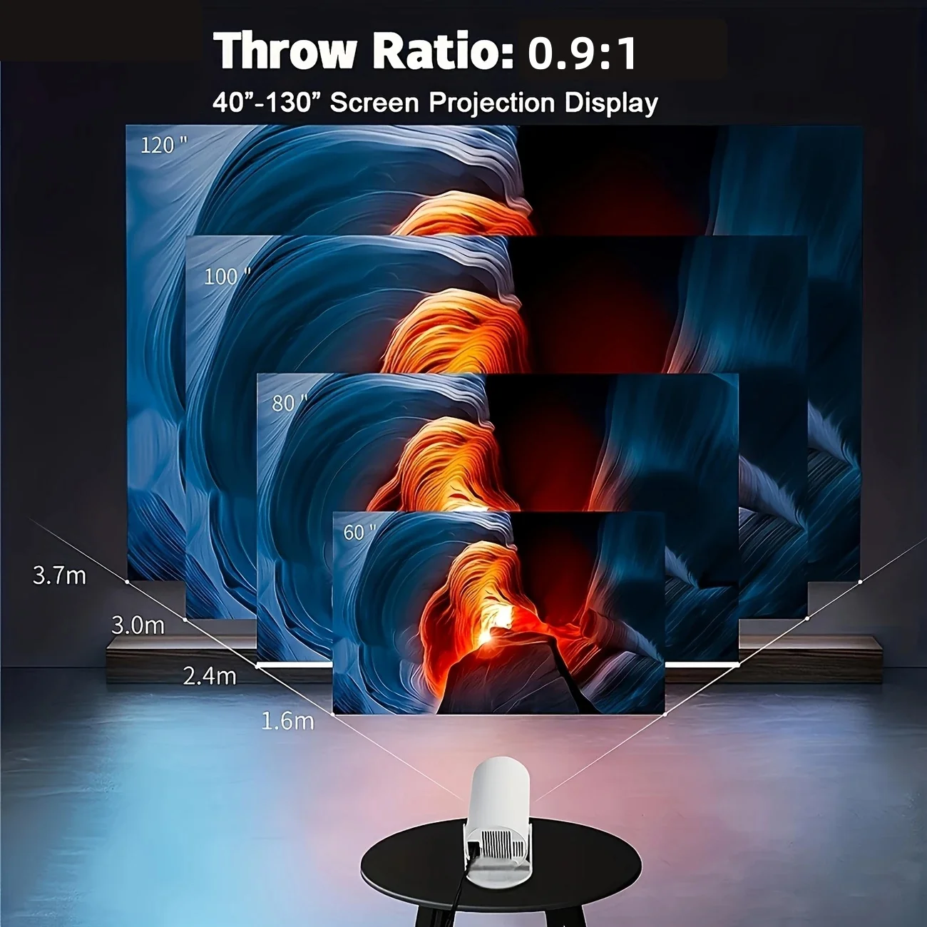 Magcubic HY300 Pro+ Android 11 Projector, 300ANSI Lumens WiFi 6 Bluetooth 5.4, 1080P Support 4K Portable Outdoor Movie Proj