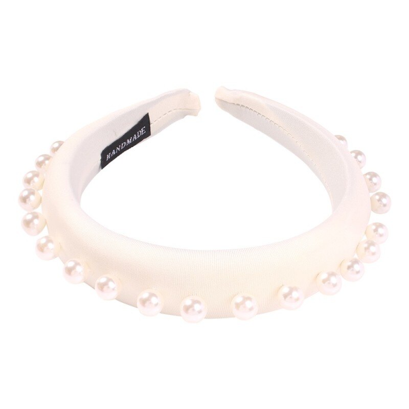 ¡Novedad de ! Diademas de perlas a la , diademas de aro de cristal para cabello hechas a mano de esponja acolchada, diademas para niñas, accesorios para el pelo de boda para mujeres: 19