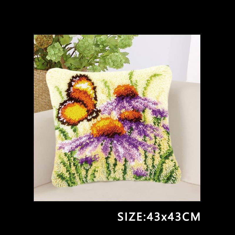 Coussin à crochet, coussin à crochet, coussin à crochet, coussin en mousse pour travaux d'aiguille, taie d'oreiller à crochet, broderie, bricolage, point de croix , 37/43/50 cm: Ti-abz 201