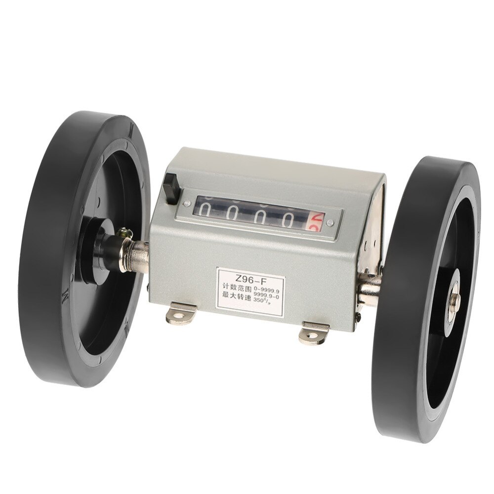 Rollenden Rad Längenzähler Max Geschwindigkeit 350 RPM Grau Reset Zählen Werkzeuge 5 Ziffern 0-9999,9 Textilmaschinen Rad meter Decoder