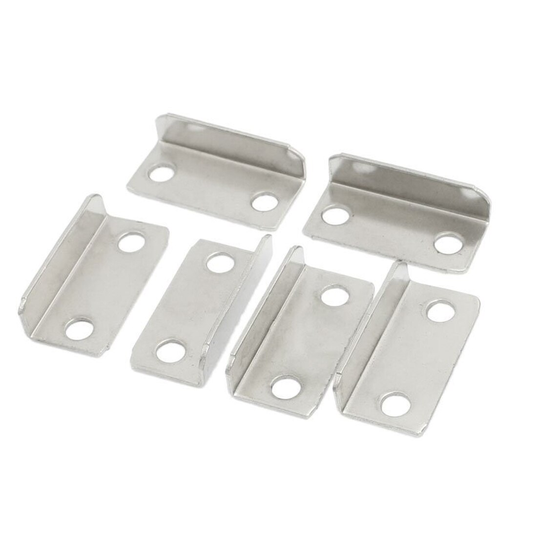 KSOL 10 Pcs Home Office Silver Tone Metal Right Angle Drawer Lock Strike Plate