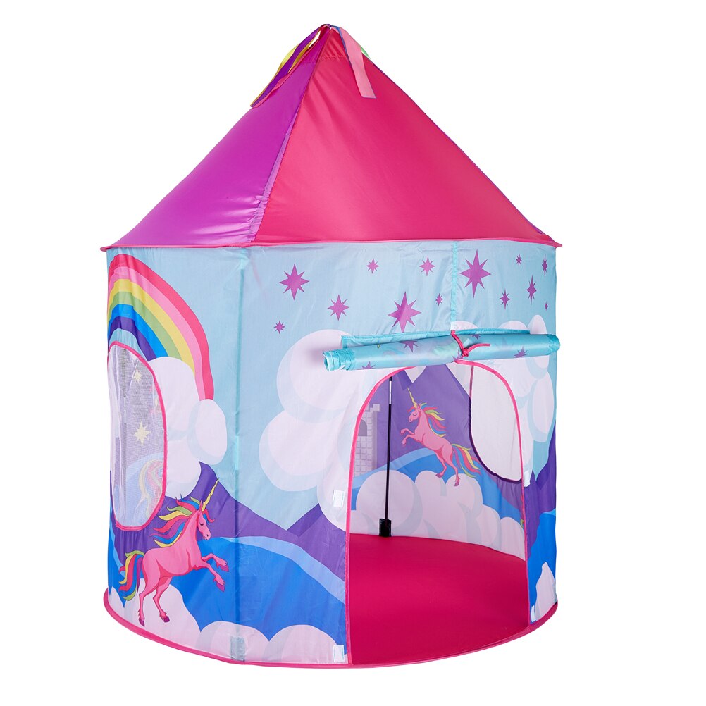 Unicorns Children Tent Cartoon Animal Princess Girl Pink Toys Play House Portable Castle