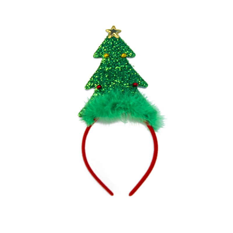 Reindeer Antler Hair Hoops Christmas Kids Headband Headwears For Children Christmas Costume Party Year: Red one tree 7