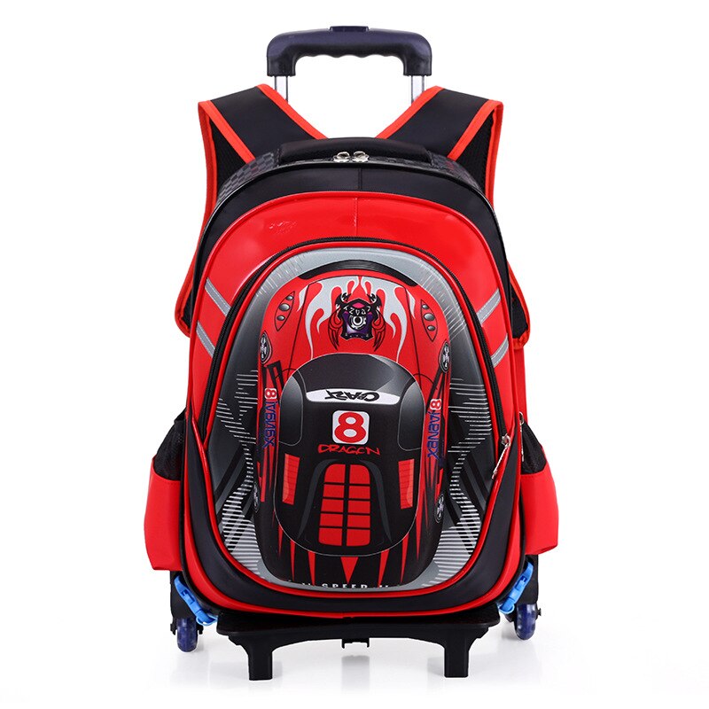 Mochila escolar con ruedas para niños, equipaje, para niños,: Rojo