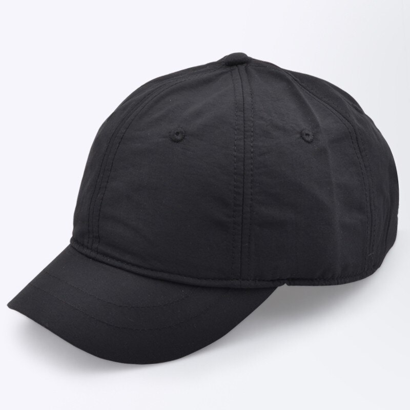 Male Large Size Peak Cap Men Summmer Mesh Truker Hats Big Bone Man Dry Quickly Cool Baseball Caps M 55-60cm L 60-65cm: short peak black / 55 to 60cm
