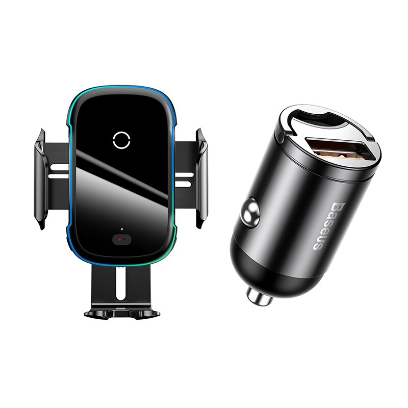 Baseus biltelefonholder 15w qi trådløs oplader til iphone 11 xiaomi samsung bilholder infrarød hurtig trådløs oplader: Tilføj bilopladeren