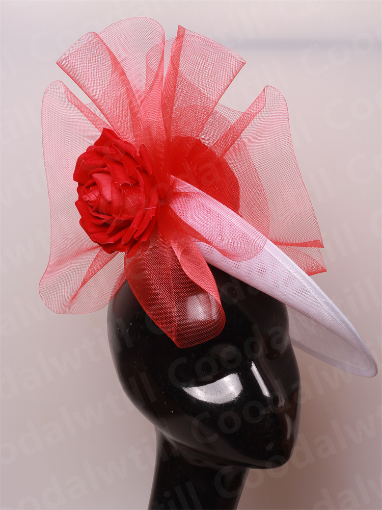 Chique marinha fascinators chapéu para mulheres elegante royal ascot millinery boné noiva casamento cocktail acessórios de cabelo véus headpiece
