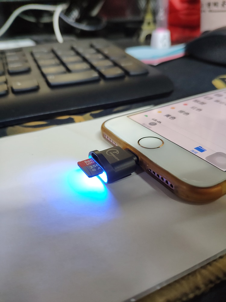 INGELON para Apple OTG adaptador Lightning teléfono móvil tableta a TF/tarjeta Micro SD 3,0 mini lector de tarjeta de metal iphone 7 8 adaptador