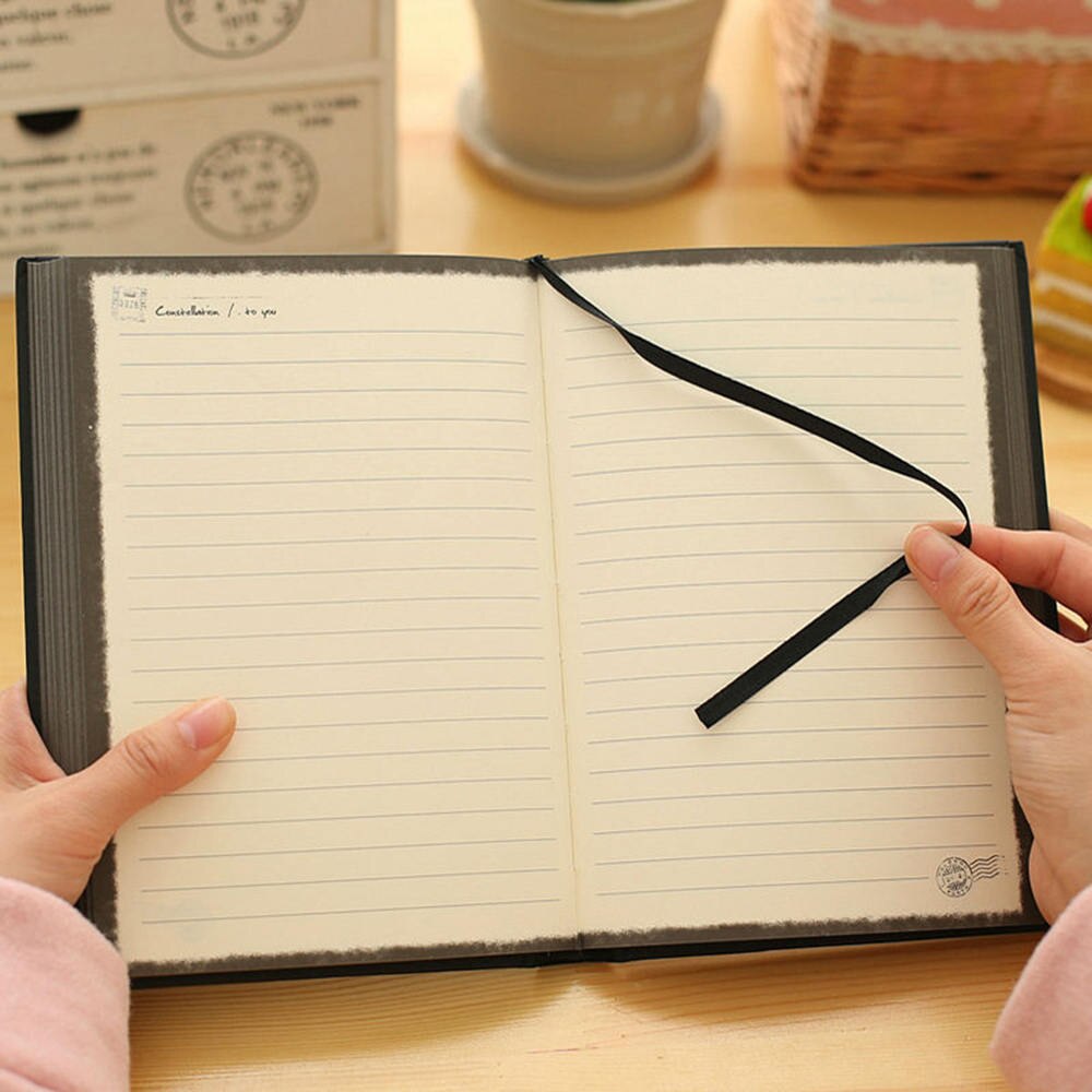 1x 12 konstellation sort hårdt omslag journal notesbog foret papir dagbog planner tilfældige farve notesbøger