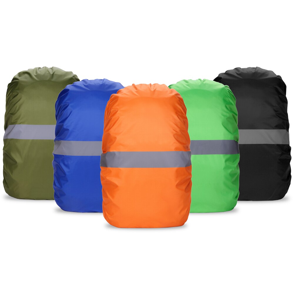Sorte tasker cover rygsæk cover med reflekterende strimmel vandtæt taske regnslag til cykling camping vandreture bjergbestigning