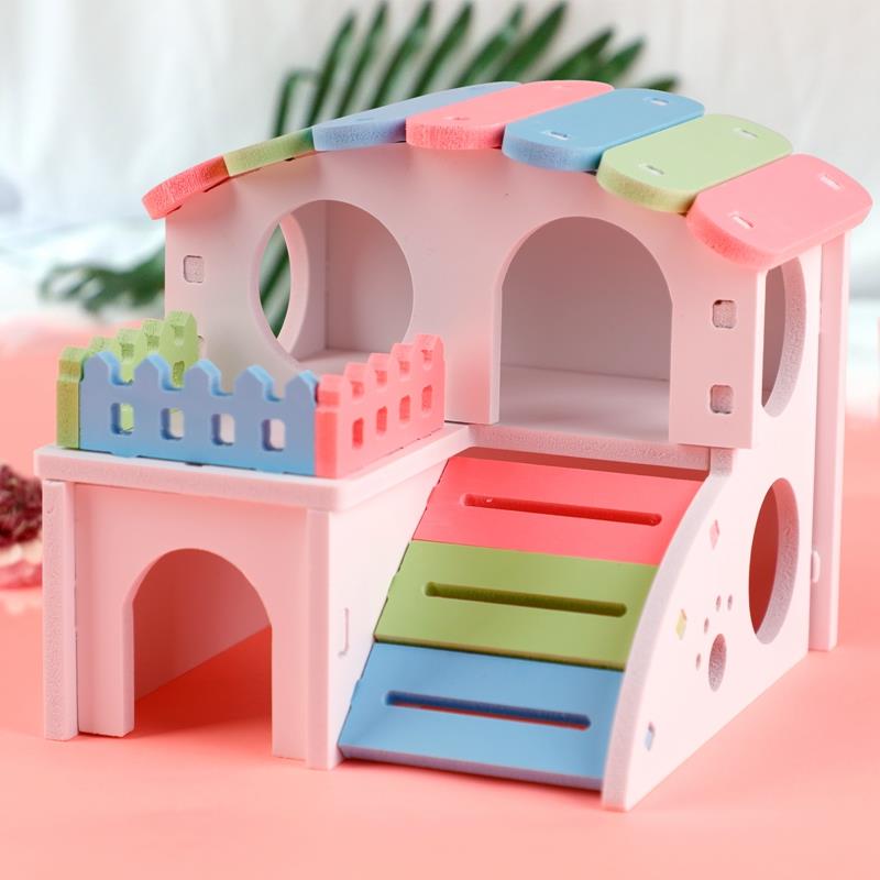 Houten Hamster Hideout Huis Eekhoorn Egel Villa Kleine Huisdier Habitat Hamster Accessoires Chinchilla Cavia Dierbenodigdheden