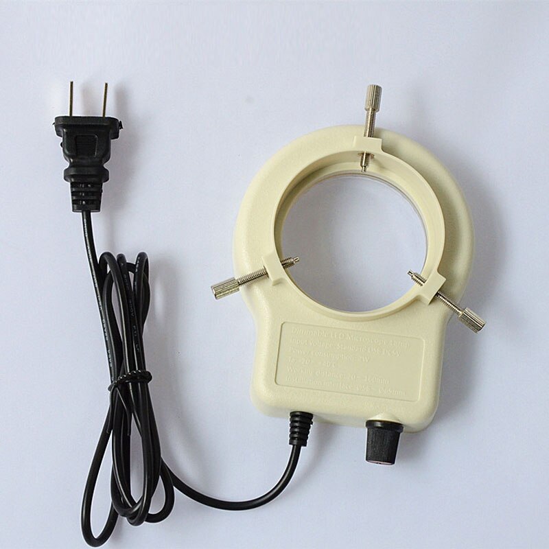 100-240V 52 Blue LED Stereo Microscope Light Source 30-65mm Inner Dia Ring Lamp Brightness Adjustable Microscopio Illuminators