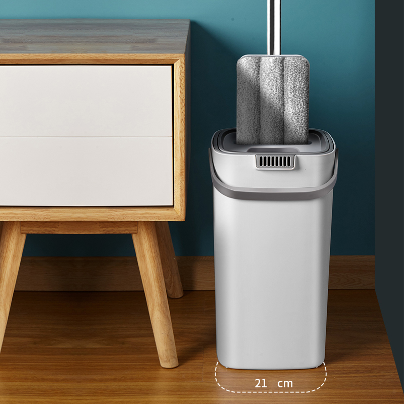 Fregona plana y cubo para limpiar el suelo, juego de herramientas de microfibra con cubo para limpieza de la casa, lavado a mano