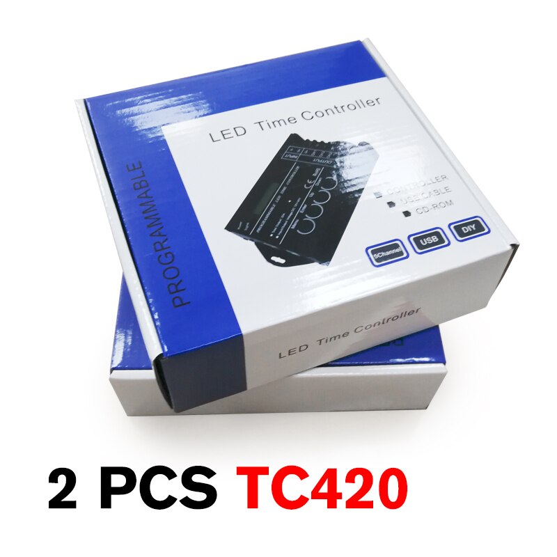 Verbeterde TC420 TC421 Tijd Programmeerbare 5 Ch Output Led Strip Licht Controller, Veel Gebruikt In Aquaria, aquarium, Plant Grow: TC420 x2 pcs
