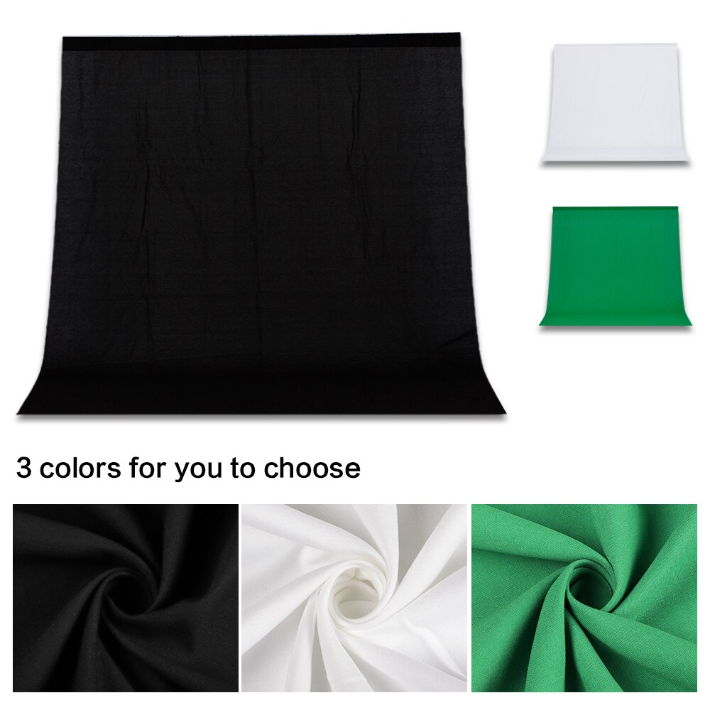 Backdrop Cloth Black White Green Color Cotton Textile Muslin Photo Backgrounds Studio Photography Screen Chromakey