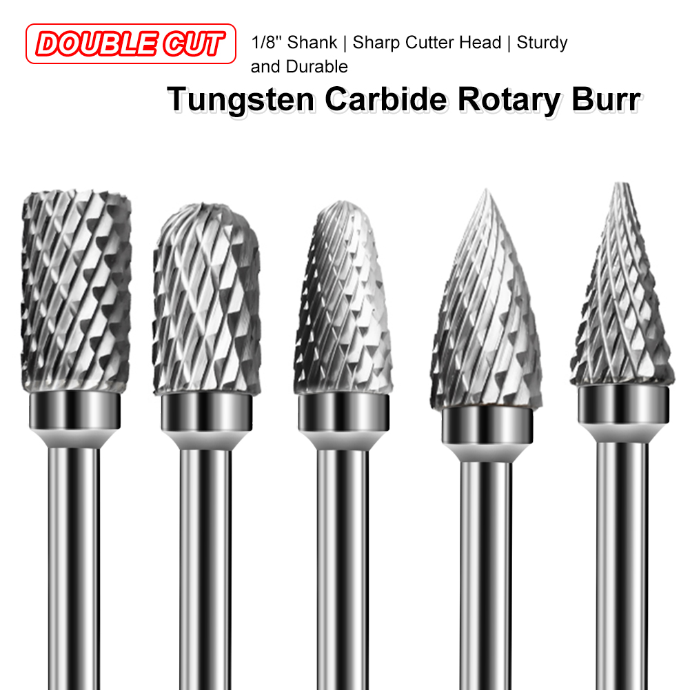 10 Stuks Tungsten Carbide Burr Bits Set 6Mm Schacht Dubbele Roterende Snijden Graveren Carving Voor Die Grinder Boor Dremel rotary Gereedschap